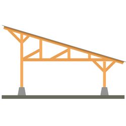 Односкатные деревянные навесы 